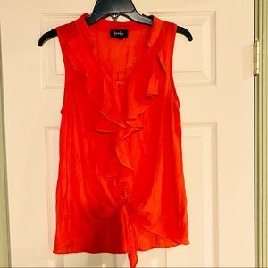 By & By ruffled button up & tie tank size L